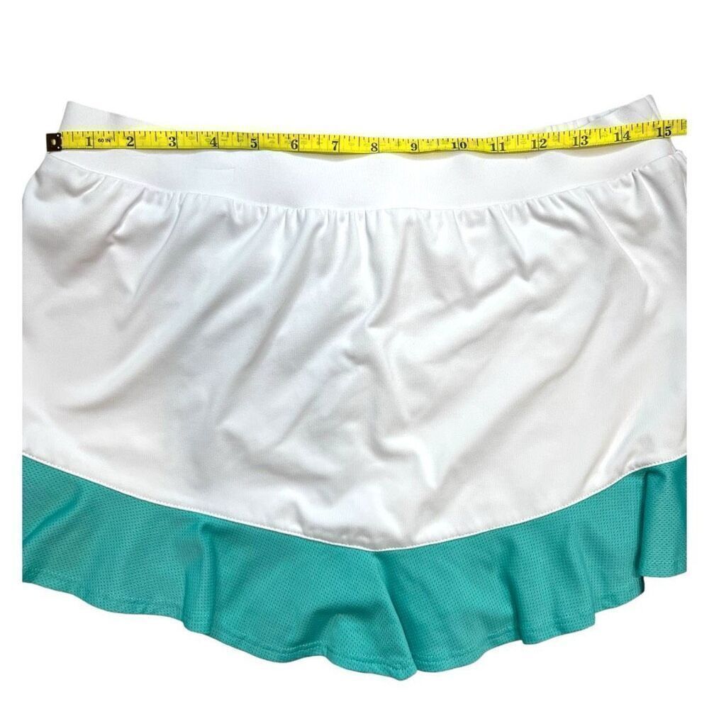 Tail Women's Double Tiered Ruffle Tennis Golf Skort Skirt White Navy Size Large - Picture 3 of 7